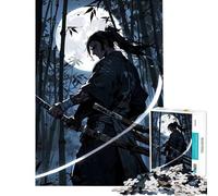 Puzzle da 1000 pezzi per ragazzi Samurai nella foresta di bambù al chiaro di luna Gioco educativo e stimolante ideale per il relax Regalo perfetto per donne (Dimensioni 75x50cm)