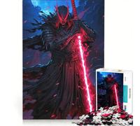 Puzzle da 1000 pezzi per ragazzi, Samurai oscuro con spada rossa luminosa, giochi rilassanti, attività divertenti da fare a casa, ottimo regalo per gli appassionati di videogiochi 50x75cm