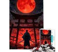 Puzzle da 1000 pezzi per ragazzi Samurai sotto la luna di sangue attività divertenti da fare a casa sfida impegnativa gioco pratico adatto a persone dai 14 anni in su 38x52cm