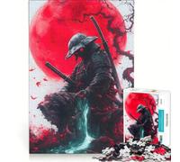 Puzzle da 1000 pezzi per ragazzi: Samurai sotto la luna di sangue gioco impossibile sfida difficile regalo per amici e familiari 50x75cm