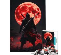 Puzzle da 1000 pezzi per ragazzi Samurai sotto la luna di sangue gioco rompicapo giocattolo stimolante ottimo regalo e giocattolo per il divertimento in famiglia (dimensioni 38x26cm)