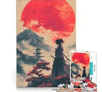 Puzzle da 1000 pezzi per ragazzi Samurai sotto la luna rossa gioco educativo taglio di precisione ottimo regalo per gli appassionati di videogiochi 50x75cm