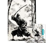 Puzzle da 1000 pezzi per ragazzi Samurai Sumi E opera d'arte per gioco educativo sfida giocattolo pratico per divertimento in famiglia regalo per compleanni (dimensioni 38x26cm)
