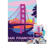 Puzzle da 1000 pezzi per ragazzi San Francisco Golden Gate Bridge arte sfida per l'intelligenza giocattolo avvincente giochi educativi difficile ottimo regalo (dimensioni 38x52cm)