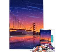 Puzzle da 1000 pezzi per ragazzi San Francisco Pixel Night giocattolo educativo rilassante un'opera d'arte regalo di compleanno (dimensioni 75x50cm)