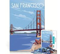 Puzzle da 1000 pezzi per ragazzi,San Francisco,taglio liscio,gioco per esercizi cognitivi,momento di relax,attività per compleanno (38x52cm)