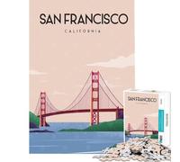 Puzzle da 1000 pezzi per ragazzi San Francisco Travel Poste puzzle per ragazzi taglio di precisione sfida educativa regalo di compleanno regali 38x52cm
