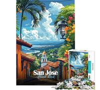 Puzzle da 1000 pezzi per ragazzi San Jose Costa Rica Giochi rilassanti Giocattoli avvincenti per coltivare la pazienza Opera d'arte Regalo Decorazione da parete (dimensioni 38x52cm)