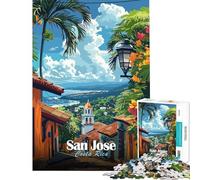Puzzle da 1000 pezzi per ragazzi San Jose Costa Rica gioco educativo sfida giocattolo educativo difficile lavoro artistico regalo (dimensioni 38x26cm)