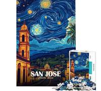 Puzzle da 1000 pezzi per ragazzi San Jose Costa Rica Notte stellata Puzzle per ragazzi giochi rilassanti analisi e logica regalo di compleanno o unico (dimensioni 38x52cm)