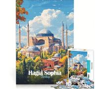 Puzzle da 1000 pezzi per ragazzi, Santa Sofia, Istanbul, giocattolo fai-da-te, migliora la memoria, con pezzi di forma casuale completamente ad incastro 38x52cm