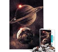 Puzzle da 1000 pezzi per ragazzi Saturno e la Terra nello spazio Puzzle per adulti gioco rompicapo regalo di compleanno regalo antistress (dimensioni 50x75cm)