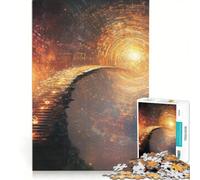 Puzzle da 1000 pezzi per ragazzi, Scala d'oro verso la luce, gioco impossibile, interazione genitore-figlio, regalo di Natale o compleanno 50x75cm