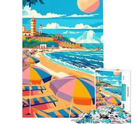 Puzzle da 1000 pezzi per ragazzi scena della spiaggia di Rimini Gioco avvincente per coltivare la pazienza rompicapo decorazione perfetta ottimo regalo (dimensioni 38x26cm)