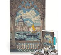 Puzzle da 1000 pezzi per ragazzi scena di gondola a Venezia decorazione da parete stimola la memoria compleanno e Natale 38x52cm