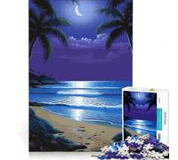 Puzzle da 1000 pezzi per ragazzi scena di spiaggia tropicale al chiaro di luna giocattolo educativo attività divertenti da fare a casa gioco stimolante regalo 50x75cm