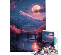 Puzzle da 1000 pezzi per ragazzi scena notturna giapponese ideale per compleanni e Natale Migliora la memoria Gioco avvincente adatto a persone dai 14 anni in su (38x26cm)