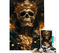 Puzzle da 1000 pezzi per ragazzi scheletro del re d'oro gioco antistress regalo di compleanno per amici e familiari (dimensioni 38x26cm)