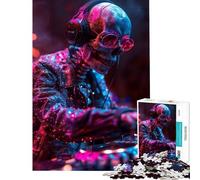 Puzzle da 1000 pezzi per ragazzi scheletro DJ gioco educativo giocattolo didattico regalo per compleanni divertimento in famiglia (dimensioni 38x52cm)