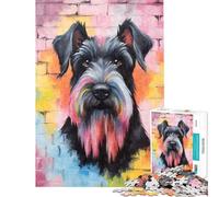 Puzzle da 1000 pezzi per ragazzi Schnauzer gigante graffiti giocattoli educativi giochi rilassanti per divertimento in famiglia regalo di Babbo Natale segreto (dimensioni 38x52cm)