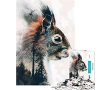 Puzzle da 1000 pezzi per ragazzi scoiattolo bosco sussurri gioco educativo sfida giocattolo regalo divertente decorazione da parete (dimensioni 38x26cm)