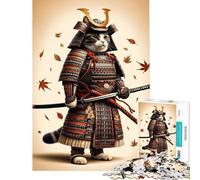 Puzzle da 1000 pezzi per ragazzi scontro tra gatti samurai ideale per compleanni e Natale Divertente e umoristico gioco educativo per ragazzi dai 14 anni in su 38x26cm