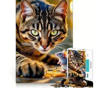 Puzzle da 1000 pezzi per ragazzi,scontro tra gatto e topo,taglio netto,gioco cognitivo divertente,gioco per il tempo libero,decorazione natalizia per la casa (50x75cm)