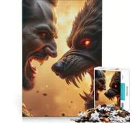 Puzzle da 1000 pezzi per ragazzi: Scontro tra vampiri e lupi mannari giocattolo decorativo da parete perfetto come regalo di Natale o di compleanno 50x75cm