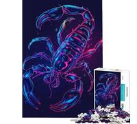 Puzzle da 1000 pezzi per ragazzi Scorpion Neon Puzzle da 1000 pezzi Decorazione per la casa Giocattoli Taglio di precisione Regalo di compleanno Regali di viaggio (38x26cm)
