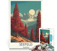 Puzzle da 1000 pezzi per ragazzi, Seefeld, Austria, gioco educativo, regalo di compleanno, collezione d'artista, belle arti 38x52cm