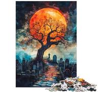 Puzzle da 1000 pezzi per ragazzi Sentiero al chiaro di luna verso la serenità Puzzle per ragazzi che migliora la memoria aiuta ad allenare il cervello gioco educativo per tutta la famiglia (38x52cm)