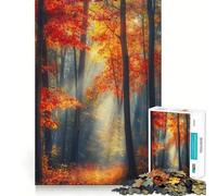 Puzzle da 1000 pezzi per ragazzi,sentiero autunnale nella foresta,disegno pulito,gioco creativo,giocattolo rilassante,regalo di Natale (50x75cm)