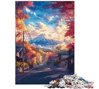 Puzzle da 1000 pezzi per ragazzi Sentiero autunnale verso il Monte Fuji Puzzle per ragazzi sfida difficile per compleanno Natale rompicapo giochi per famiglie (75x50cm/1000 pezzi)