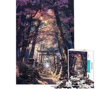 Puzzle da 1000 pezzi per ragazzi Sentiero del Santuario dei Sakura Puzzle per ragazzi Migliora la memoria Lista dei desideri con Babbo Natale Gioco educativo per famiglie 50x75cm