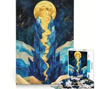 Puzzle da 1000 pezzi per ragazzi, Sentiero d'oro verso la luna, Aura del deserto, Gioco impossibile, Interazione genitore-figlio, Regalo di Natale e compleanno 38x52cm