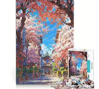 Puzzle da 1000 pezzi per ragazzi, "Sentiero fiorito", giochi per tutta la famiglia, per migliorare la memoria, con poster e foglio di curiosità abbinati 38x26cm