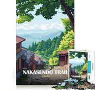 Puzzle da 1000 pezzi per ragazzi,sentiero Nakasendo,paesaggio giapponese,arte,taglio preciso,divertente gioco di logica,gioco tranquillo,decorazione natalizia,regalo (38x52cm)