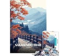Puzzle da 1000 pezzi per ragazzi sentiero Nakasendo paesaggio giapponese giocattolo artistico gioco educativo gioco pratico regalo di compleanno regalo di Babbo Natale segreto (dimensioni 50x75cm)