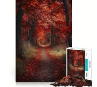 Puzzle da 1000 pezzi per ragazzi,sentiero nella foresta autunnale,taglio liscio,gioco di logica,gioco rilassante,regalo di compleanno per hobby (50x75cm)