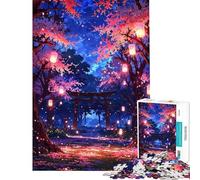 Puzzle da 1000 pezzi per ragazzi sentiero notturno di ciliegi in fiore con torii gioco rompicapo per adulti taglio di precisione difficile e stimolante (dimensioni 38x26cm)