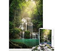 Puzzle da 1000 pezzi per ragazzi: Serena cascata in una foresta lussureggiante giochi rilassanti per tutta la famiglia decorazione per la casa giocattoli che migliorano l'amore tra le coppie (38x26cm)