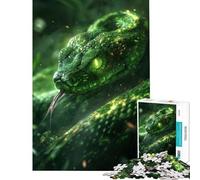 Puzzle da 1000 pezzi per ragazzi serpente al neon verde giocattolo intellettuale gioco impossibile analisi e logica regalo per compleanni (dimensioni 38x26cm)