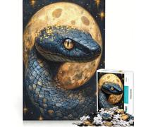 Puzzle da 1000 pezzi per ragazzi: Serpente Cosmico e Luna Dorata, gioco educativo, interazione genitore-figlio, ideale come regalo 38x52cm