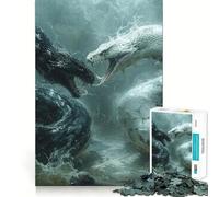Puzzle da 1000 pezzi per ragazzi,serpente in bianco e nero,taglio netto,puzzle logico,gioco per il tempo libero,regalo di Natale rilassante (38x26cm)