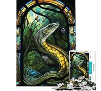 Puzzle da 1000 pezzi per ragazzi serpente marino vetrata artistica sfida impegnativa da completare giocattolo fai-da-te per ragazzi dai 14 anni in su 50x75cm
