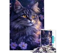Puzzle da 1000 pezzi per ragazzi Sguardo stellato del gatto Puzzle per ragazzi che migliora la memoria aiuta ad allenare il cervello gioco educativo per tutta la famiglia 38x26cm
