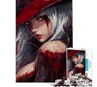 Puzzle da 1000 pezzi per ragazzi "Signora in rosso" divertente attività da fare a casa migliora la memoria gioco per famiglie adatto a partire dai 14 anni (50x75cm)