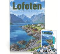 Puzzle da 1000 pezzi per ragazzi "Silenzio artico sulle cime delle Lofoten", giocattolo antistress, per divertimento in famiglia, regalo per amici e parenti 38x52cm