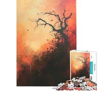 Puzzle da 1000 pezzi per ragazzi silhouette di albero e tramonto giochi per famiglie giocattoli educativi regali per il Secret Santa adatto alle coppie (dimensioni 38x26cm)