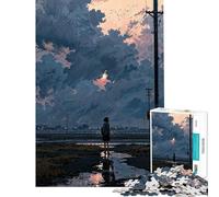 Puzzle da 1000 pezzi per ragazzi silhouette sotto un cielo suggestivo ideale per compleanni Natale attività in famiglia e giochi divertenti per ragazzi dai 14 anni in su (38x52cm)